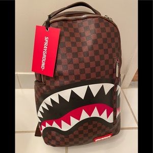 Sprayground Sharks in Paris LV Backpack. New with tags